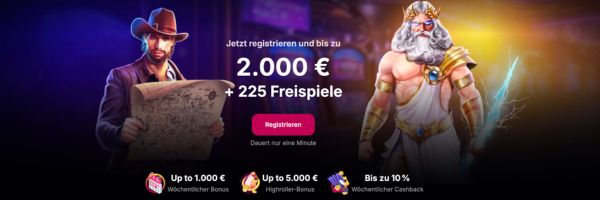NV Casino Bonus bis zu 2000 € + 225 Freispiele